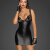 Noir Handmade Power Wet Look Straps Mini Dress F254