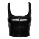 Noir Handmade Snake Wetlook Top F275 - Black