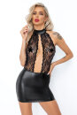 Noir Handmade Power Wetlook Lace Mini Dress F279