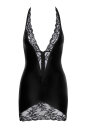 Noir Handmade Power Wetlook Lace Mini Dress F283