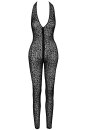 Noir Handmade Leopard Mesh Neckholder Catsuit F286