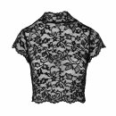 Noir Handmade Lace Top with high collar F303