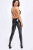 Noir Handmade Wetlook Catsuit with rhinestone chain F306