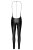 Noir Handmade Wetlook Catsuit with rhinestone chain F306