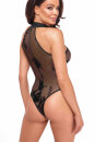 Noir Handmade Mesh Halter Bodysuit F314 - Black