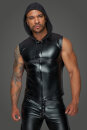 Noir Handmade Power Wet Look Hoodie Shirt H062