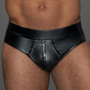 Noir Handmade Power Wet Look Shorts H065 - Black