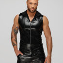 Noir Handmade Snake Faux Leather Hoodie Shirt H066