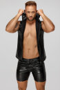 Noir Handmade Snake Faux Leather Hoodie Shirt H066