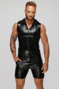 Noir Handmade Snake Faux Leather Hoodie Shirt H066