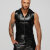 Noir Handmade Snake Faux Leather Hoodie Shirt H066