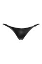 Noir Handmade Crocodile Wetlook Thong P012 - Black