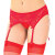 Coquette Stretch Lace Garter Belt - Red