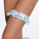 Coquette Lace Leg Garter - White/Blue