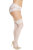 Coquette Hold-Up Stockings with Floral Top - White