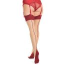 Coquette Thigh High Stockings with Seam - Nude/Merlot