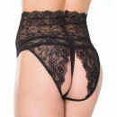 Coquette Ouvert Lace Panty - Black