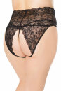 Coquette Ouvert Lace Panty - Black