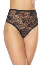 Coquette High Waisted Lace Thong - Black