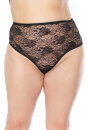 Coquette High Waisted Lace Thong - Black