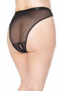 Coquette High-waist Mesh Panties Ouvert - Black