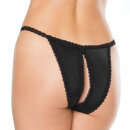 Coquette Crotchless Panty - Black