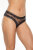 Coquette Ouvert Tulle String with Lace - Black