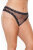 Coquette Ouvert Tulle String with Lace - Black