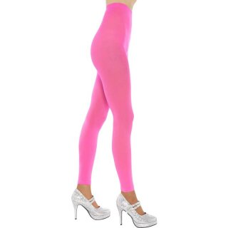 Fever Footless Tights - Neon Pink