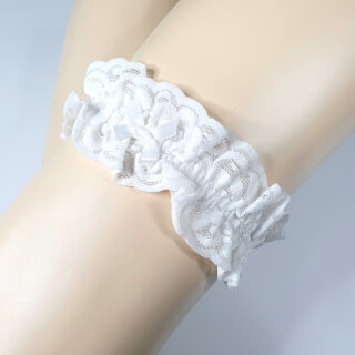 Glamory Lace Garter - White