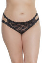 Coquette Lace Thong Ouvert - Black