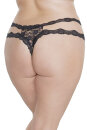 Coquette Lace Thong Ouvert - Black