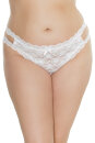 Coquette Lace Thong Ouvert - White