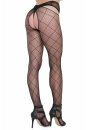 Coquette Fishnet Tights with Diamond Net Pattern - Black