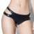 Darque Cut Out Wetlook Panty Crotchless - Black