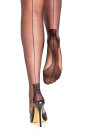 Gio Stockings Havana Heel Seamed Nylons - Chocolate