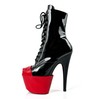 Pleaser High Heel Schutz (7 inch) - Lack Rot