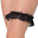 Coquette Ruffled Lace Leg Garter - Black