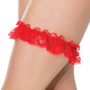 Coquette Ruffled Lace Leg Garter - Red