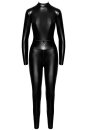 Noir Handmade Powerwetlook Catsuit with metal ring CAGED F319