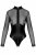 Noir Handmade Powerwetlook Mesh Bodysuit with Rings F321