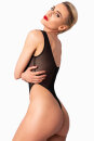 Noir Handmade Mesh Thong Bodysuit PAPARAZZI F322