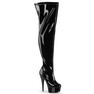 Pleaser DELIGHT-3000WCF (Wide shaft) - Patent Black