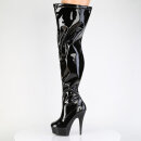 Pleaser DELIGHT-3000WCF (Wide shaft) - Patent Black