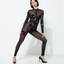 Patrice Catanzaro Mesh Catsuit with Floral Details