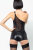 Patrice Catanzaro Faux Leather Bodysuit with Mesh PANTHERE