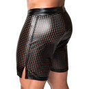 Noir Handmade Laser Cut Powerwetlook Biker Shorts H077