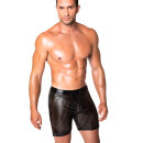 Noir Handmade Laser Cut Powerwetlook Biker Shorts H077