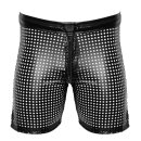 Noir Handmade Laser Cut Powerwetlook Biker Shorts H077