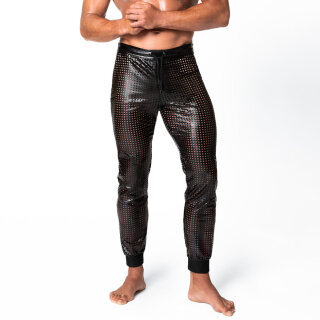 Noir Handmade Laser Cut Powerwetlook Trousers H078